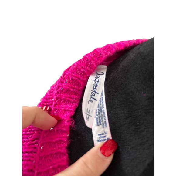 Aeropostale Women's Sparkly Fuchsia Pink Long Sleeve Scoop Neck Sweater Size M - Picture 11 of 11